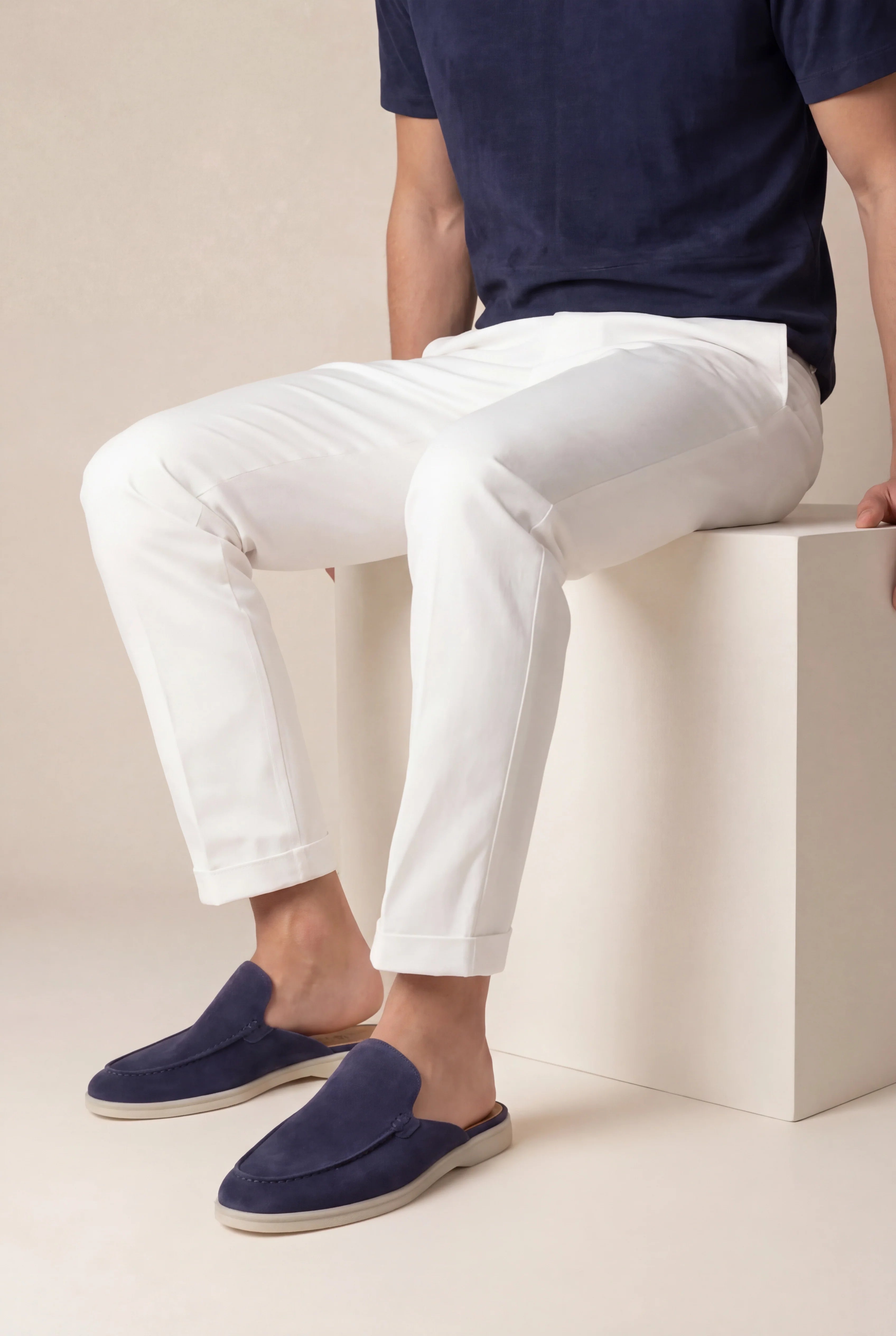 Navy Suède Yacht Loafers