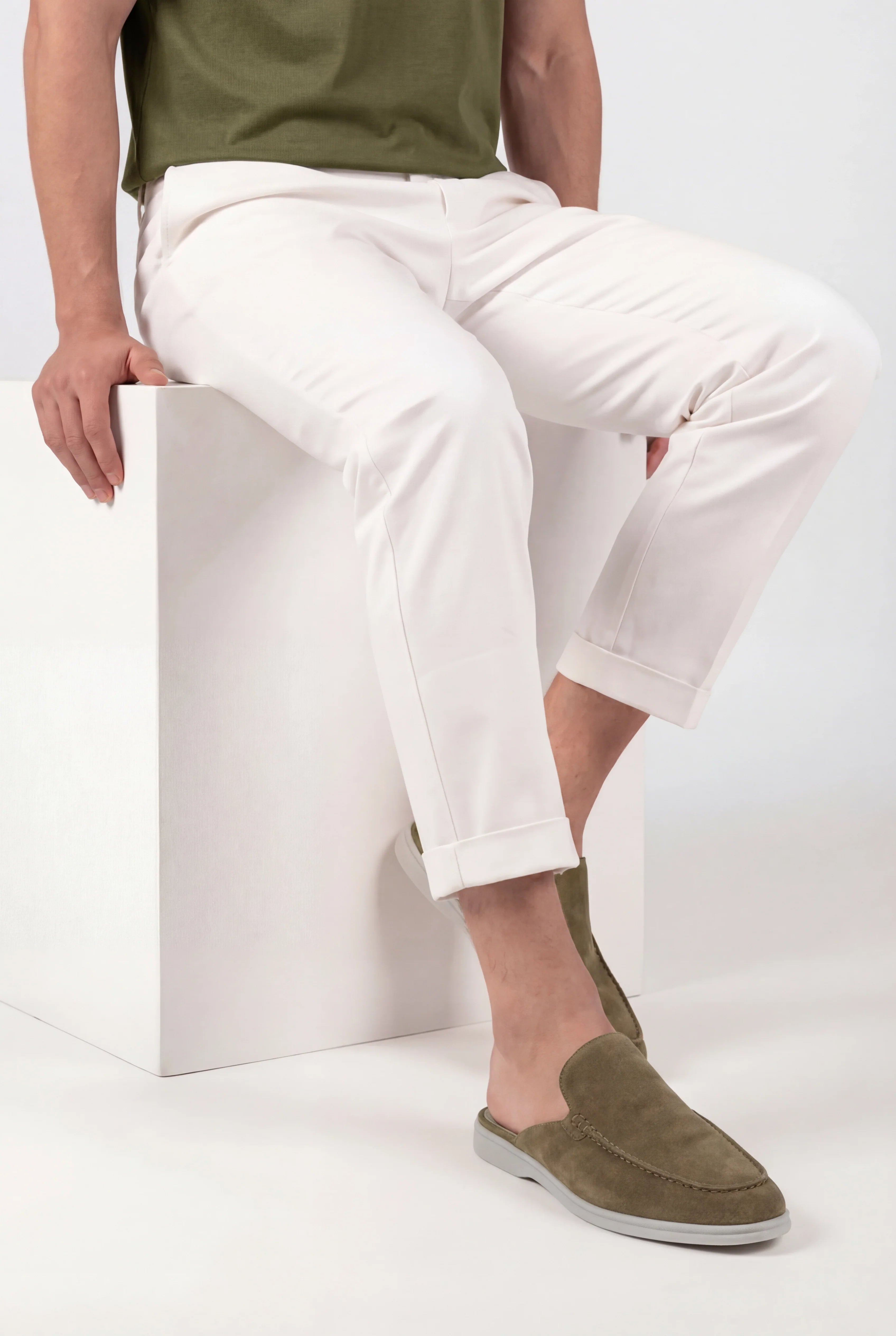 Olive Suède Yacht Loafers